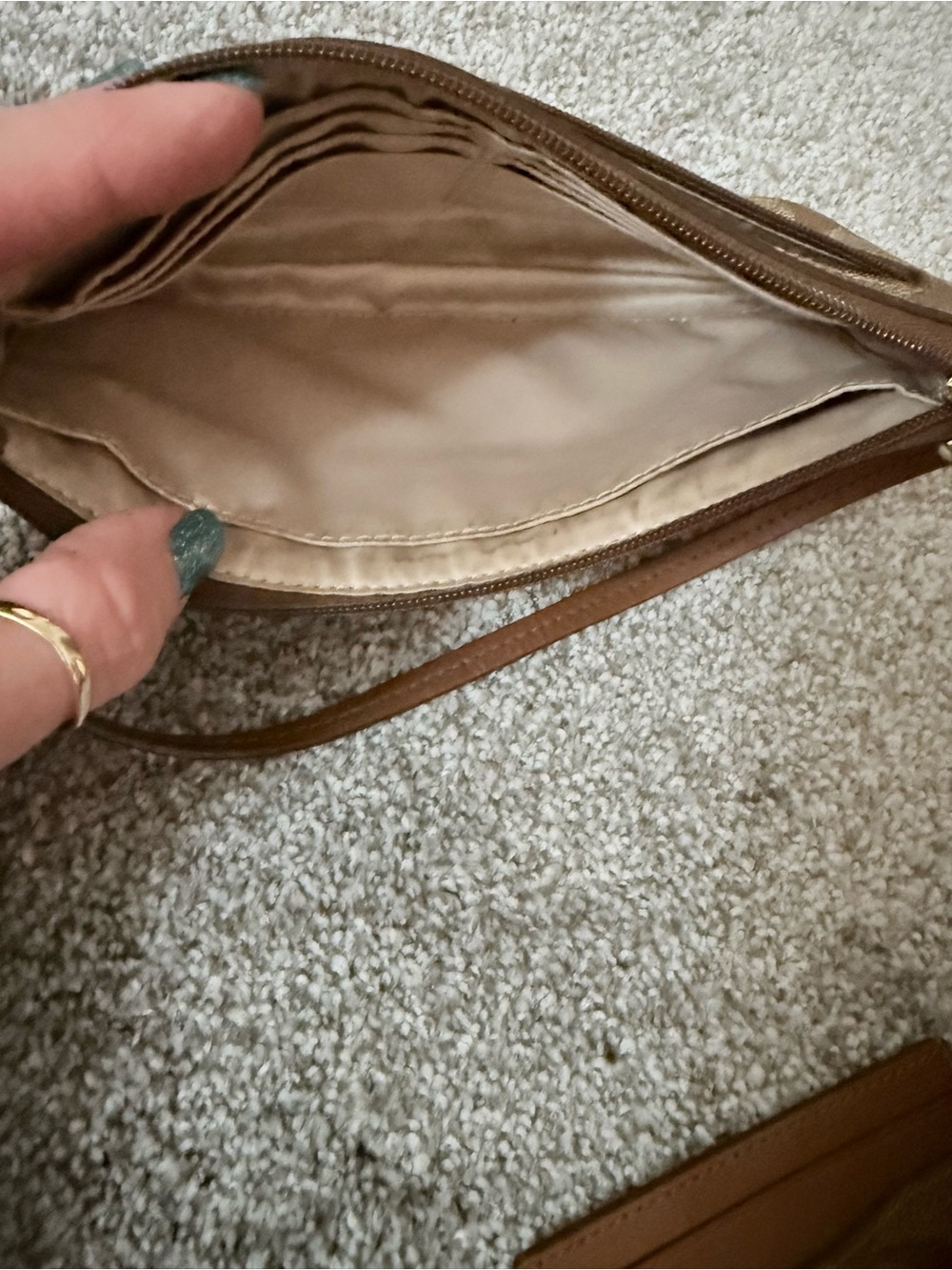 Coach Brown Signature Canvas Wristlet with Leather Strap - Picture 6 of 6